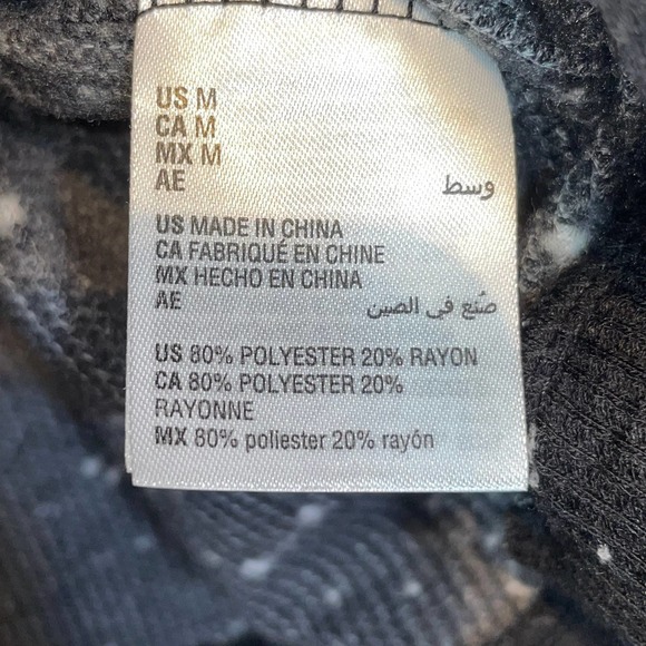 Jenni Long Sleeve printed Waffle Pajama Top (top only) black Medium - Picture 7 of 8